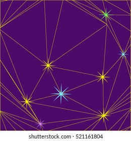 space, shiny stars sparkle in the night sky, vector illustration