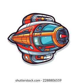 Space ship cartoon vector ilustration isolated