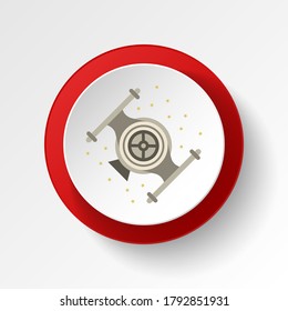 Space ship colored button icon. Element of space illustration. Signs and symbols icon can be used for web, logo, mobile app, UI, UX