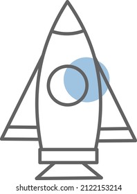 Buque espacial en cosmos, ilustración, vector sobre fondo blanco.