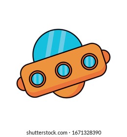 space ship flat style icon vector illustration design