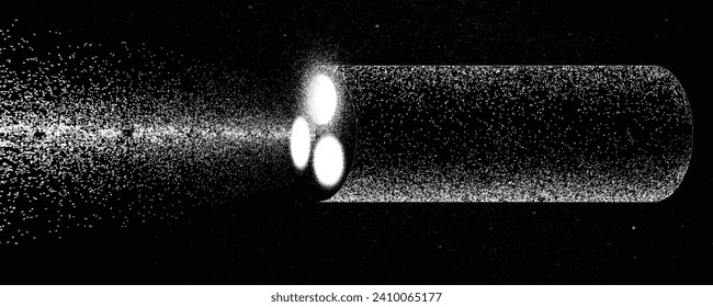 Space ship in space. Futuristic landscape, with noise texture . Rocket launch with starry sky .Vector illustration, screen print texture