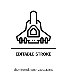 space ship icon. editable stroke
