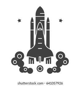 space ship icon flat black