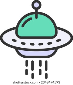 Space Ship Icon image. Suitable for mobile application.