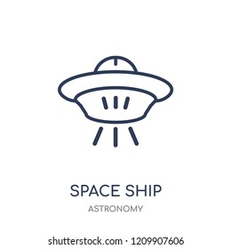 Space ship icon. Space ship linear symbol design from Astronomy collection.