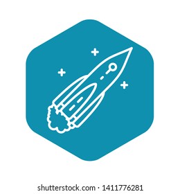 Space ship icon. Outline space ship vector icon for web design isolated on white background