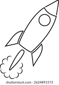 Space ship icon. rocket vector symbol isolated on transparent background. Rocketship logo astronaut, spaceship, technology, fast speed booster fly for flight. Element for app and web.