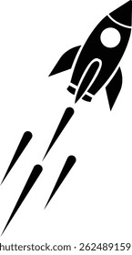 Space ship icon. rocket vector symbol isolated on transparent background. Rocketship logo astronaut, spaceship, technology, fast speed booster fly for flight. Element for app and web.
