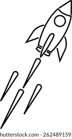 Space ship icon. rocket vector symbol isolated on transparent background. Rocketship logo astronaut, spaceship, technology, fast speed booster fly for flight. Element for app and web.