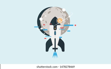 Space ship Icon Vector. Creative illustration.