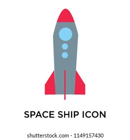 Space ship icon vector isolated on white background for your web and mobile app design, Space ship logo concept