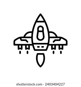 space ship icon. vector line icon for your website, mobile, presentation, and logo design.