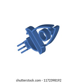 Space ship isometric left top view 3D icon