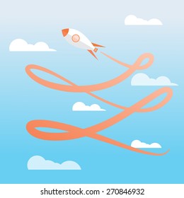 Space ship launcher vector illustration.