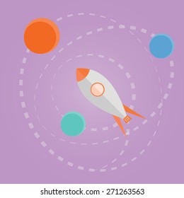 Space ship launcher vector illustration.