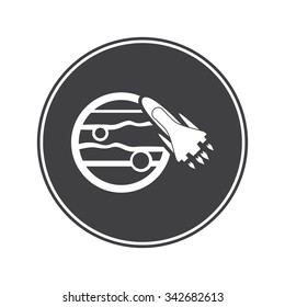 Space ship lending the planet icon
