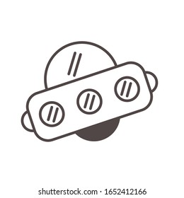 space ship line style icon vector illustration design
