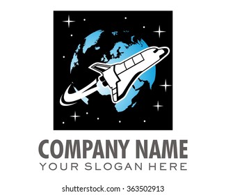 space ship logo icon veector