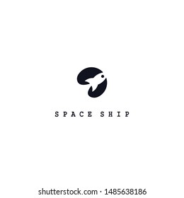 space ship logo template negative space. negative space rocket logo template.