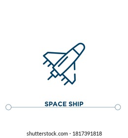 space ship outline vector icon. simple element illustration. space ship outline icon from editable astronomy concept. can be used for web and mobile
