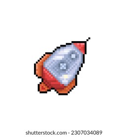 space ship in pixel art style