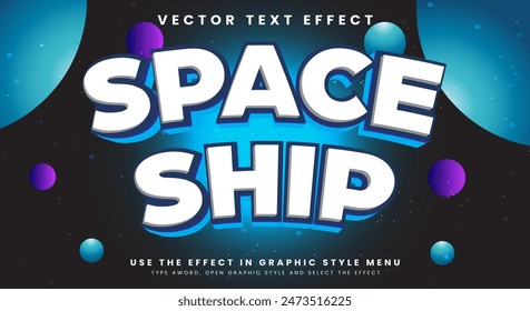 Space Ship Planet editable text effect Template suitable for space adventure theme