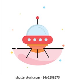 space ship, space, ship, rocket, alien Flat Color Icon Vector. Vector Icon Template background