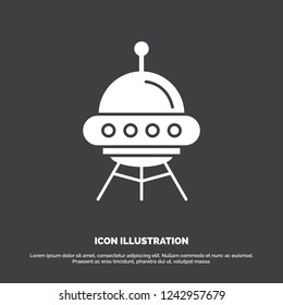space ship, space, ship, rocket, alien Icon. glyph vector symbol for UI and UX, website or mobile application