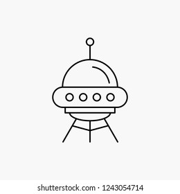 space ship, space, ship, rocket, alien Line Icon. Vector isolated illustration