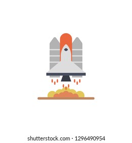 Space ship, rocket colored icon. Element of space illustration. Signs and symbols icon can be used for web, logo, mobile app, UI, UX on white background