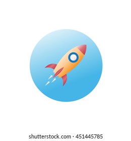 Space ship rocket icon illustration - stock vector