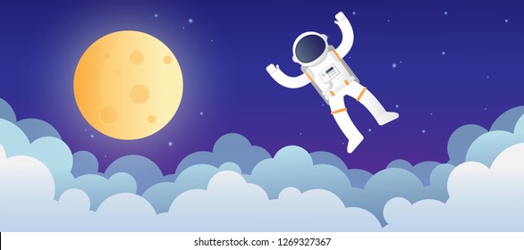 space ship rocket object icon vector design illustration. moon and satellite orbiting planet earth. astronaut.
