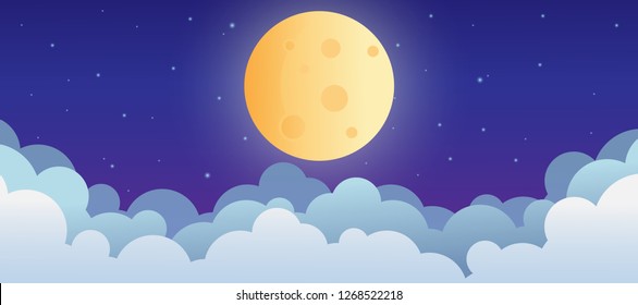 space ship rocket object over the moonlight vector design illustration