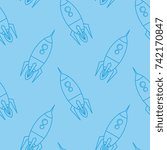 space ship rocket shuttle cartoon vector art illustration