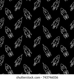 space ship rocket shuttle cartoon vector art illustration