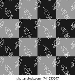 space ship rocket shuttle cartoon vector art illustration