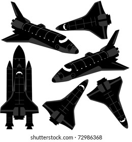 Space Ship Silhouette. Vector