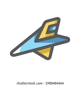 Space ship Ufo Vector icon Cartoon illustration