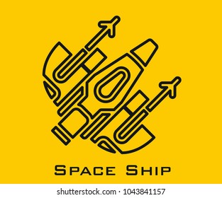 Space ship vector icon