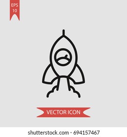 Space Ship Vector Icon, Illustration Symbol