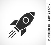Space ship vector icon on white background
