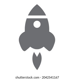 Space ship vector icon on white background. Simple rocket icon Eps10