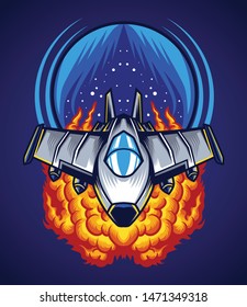 Space Ship War vector llustration