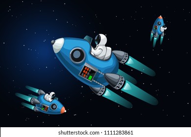 space ships in deep space