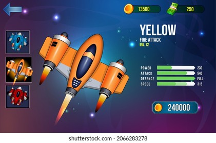 Space Shooter Game Ui Menu Popups  Sci Fi Theme