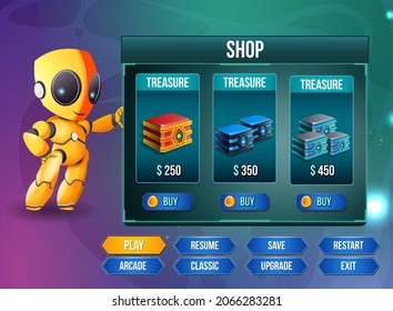 Space Shooter Game Ui Menu Popups  Sci Fi Theme