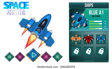 Space Shooter Game Ui Menu Popups  Sci Fi Theme