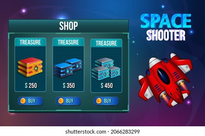 Space Shooter Game Ui Menu Popups  Sci Fi Theme