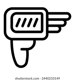 Space shooter icon outline vector. Plasma handgun. Futuristic alien game